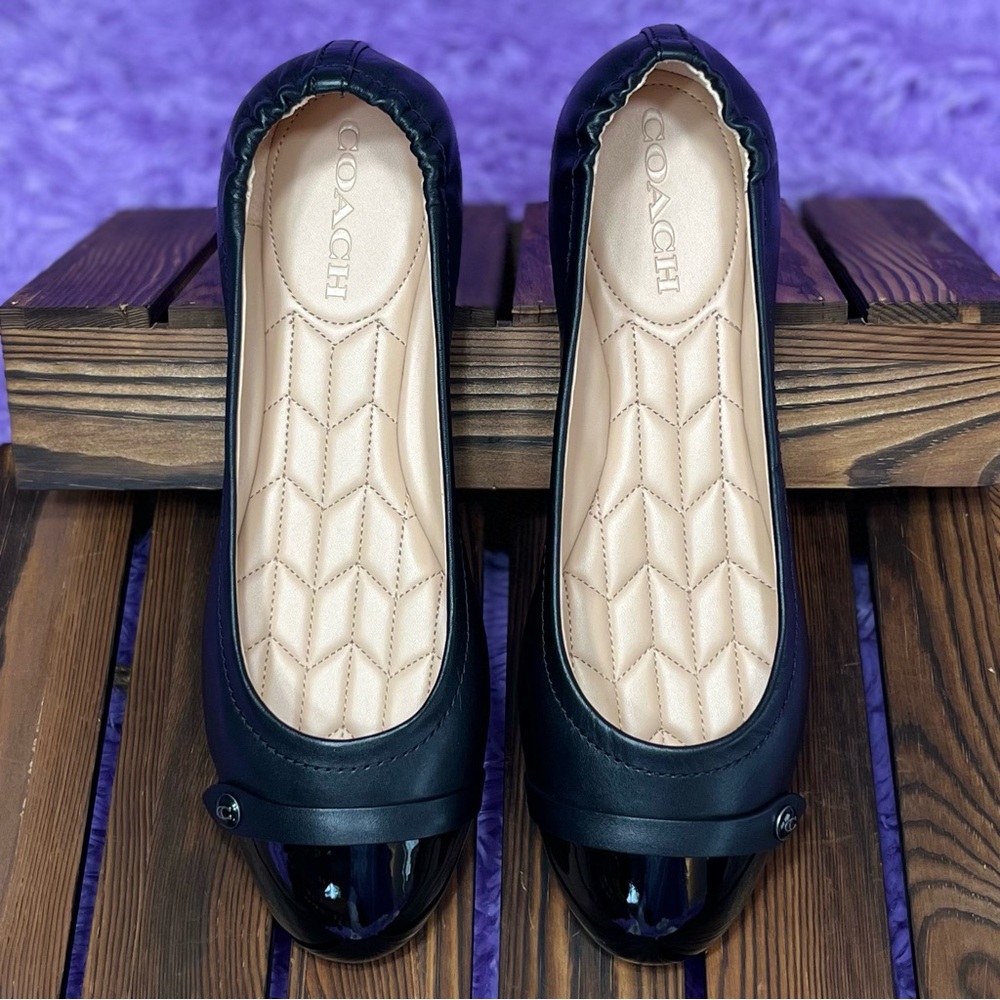 ๐SOLD๐ COACH Women's Brandi Ballet Flats Shoes Black, Size 9 - Picture 4 of 10